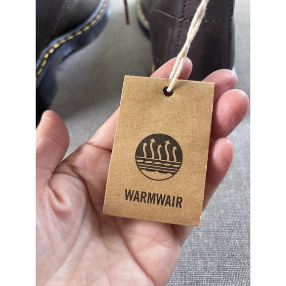 New Dr. Martens 1460 Serena Faux Fur Lined Boots Women's Sz 9 Khaki Grey Atlas - Picture 9 of 13